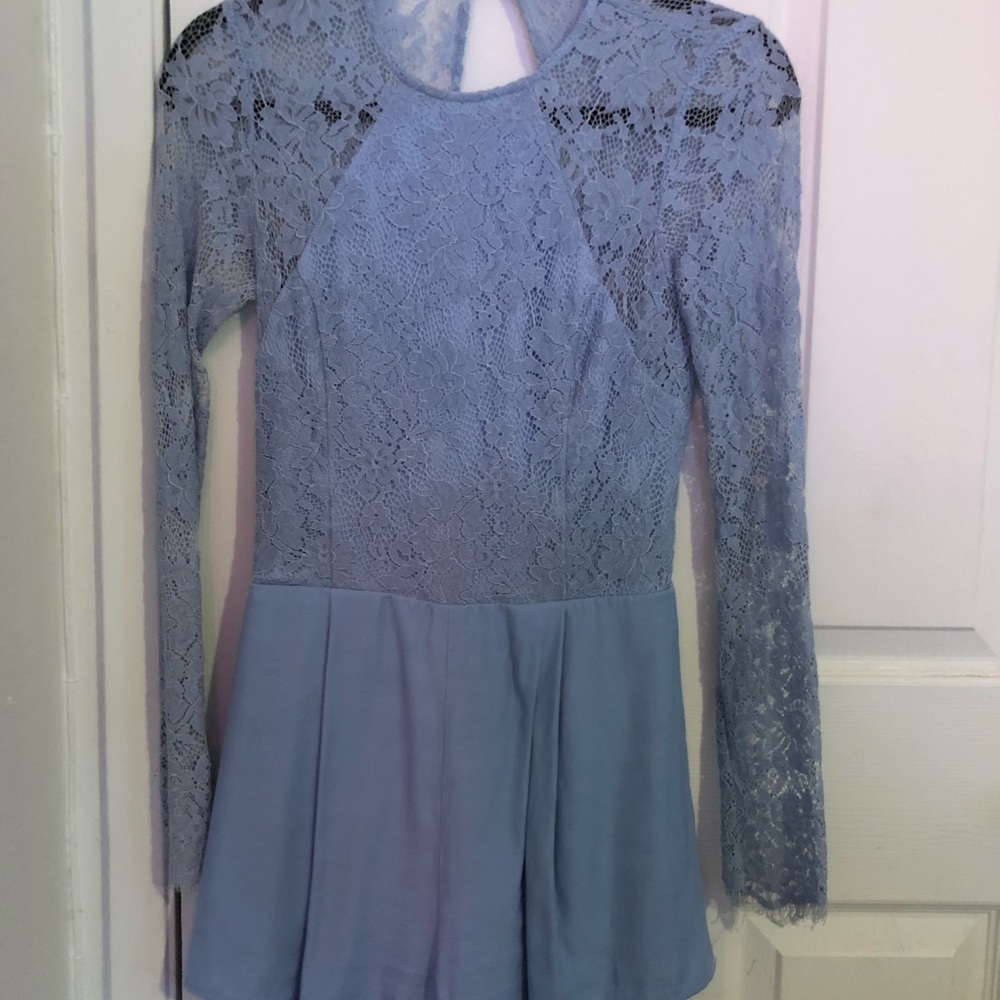 Free people baby blue lace romper small